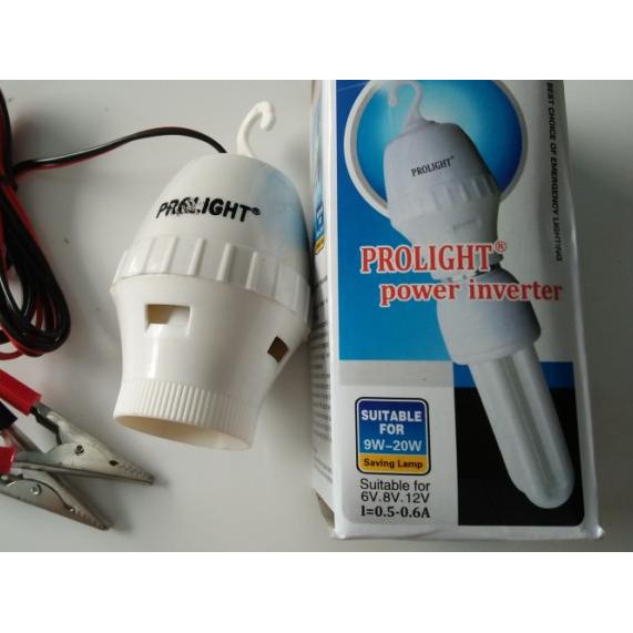 ♦ Fiting Gantung DC 12V+Kabel+Jepit Aki PROLIGHT ❀
