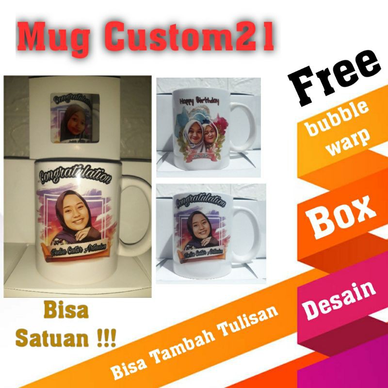 mug custom ( bisa pakai foto sendiri dan tambah tulisan )