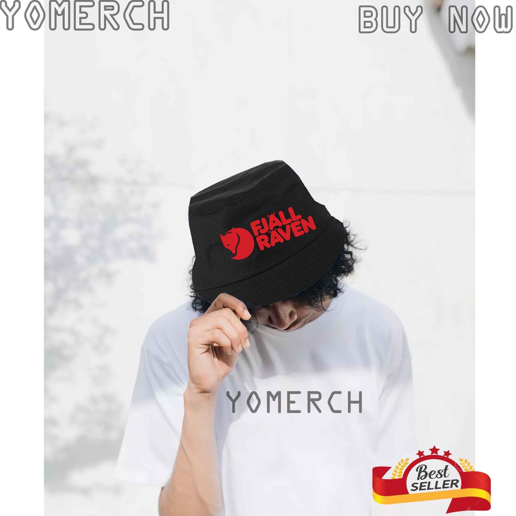 Topi Bucket FJALLRAVEN Keren Pria dan wanita polos polosan YOMERCH
