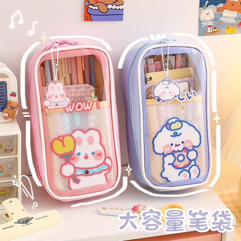 

[randomstuff] Kotak Pensil Berdiri Standing Pensil Case Big Capacity Pencil Box Model Unik Warna Lucu Japanese Kotak Pensil Anti Air Berkualitas Korean Style Motif Beruang Doggy Rabbit Kelinci Transparan Lucu Unik