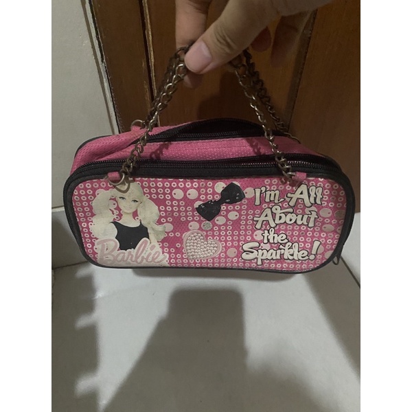 Preloved Kostak pensil anak perempuan kostak pencil case kotak tempat pensil barbie hello kitty sofia frozen princess transparant rilakuma-8