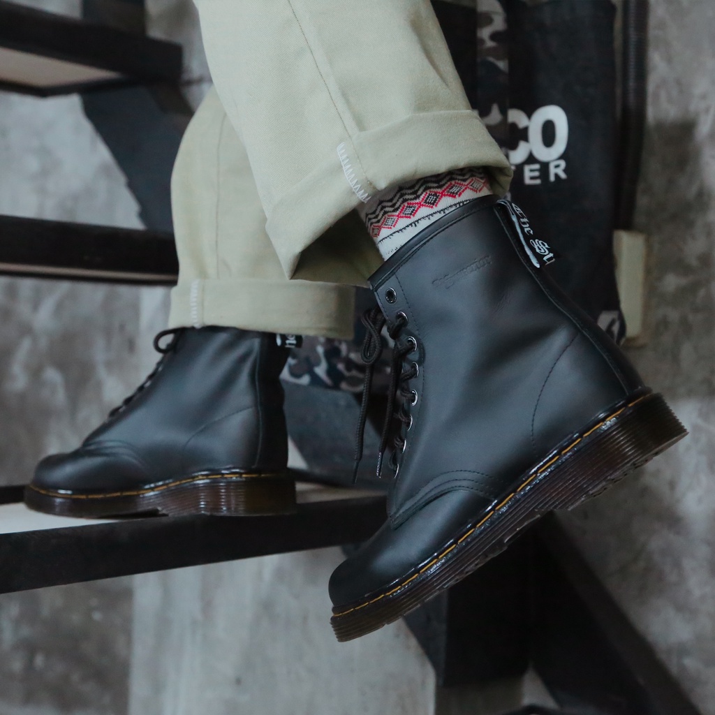 Mancow High Boots Hitam Sepatu Formal Pria Wanita Original Kulit Asli