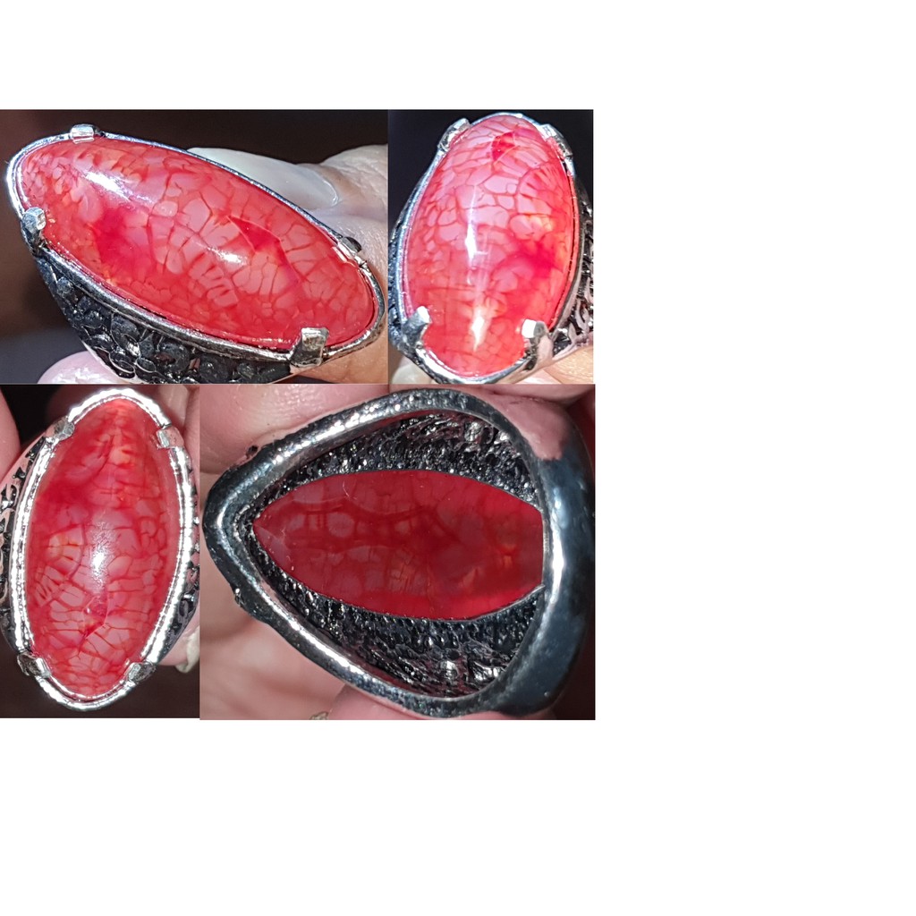 CINCIN BATU PANDAN SISIK NAGA MERAH 30 X 13 X 8
