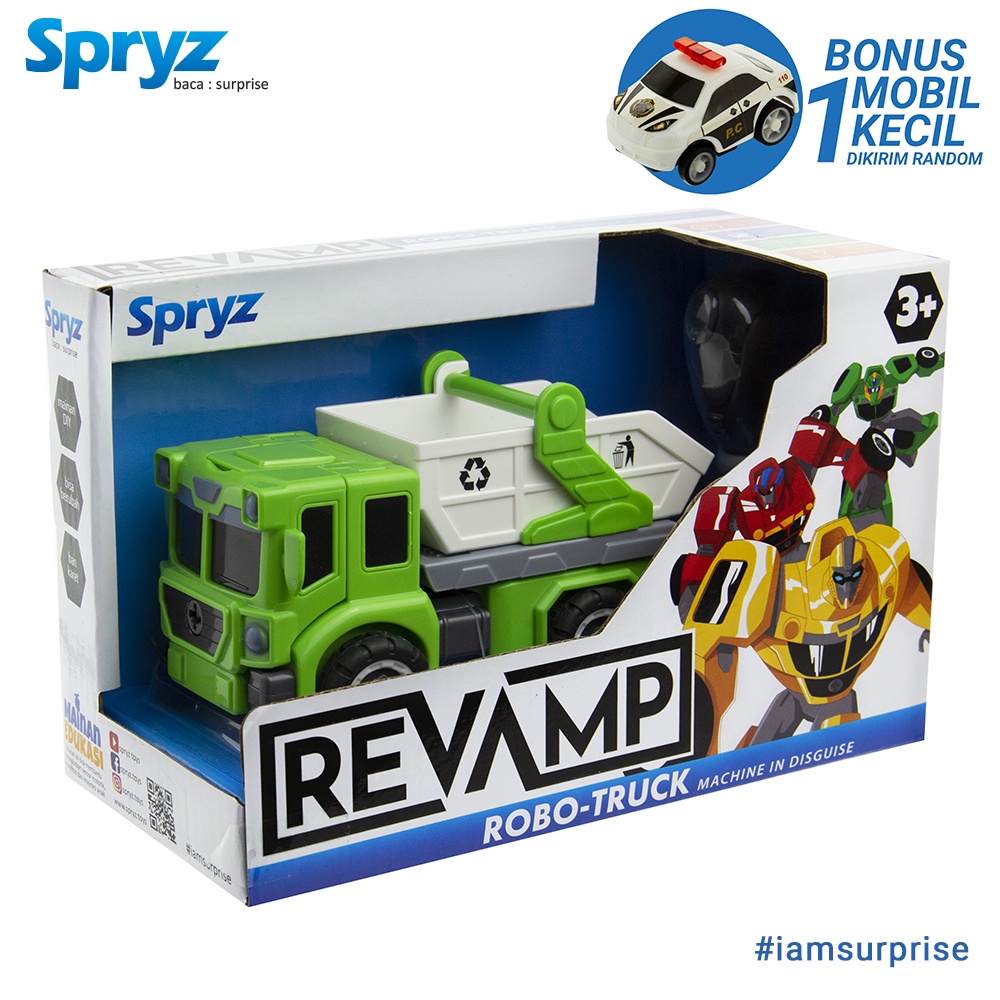 Spryz Revamp Robo Truck Green - Mainan Truk Robot Transformer DIY