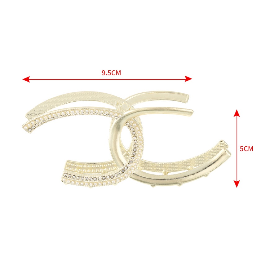 Jepit Rambut Desain Huruf Aksen Mutiara Dan Berlian Imitasi Bahan Alloy Gaya Korea Untuk Wanita