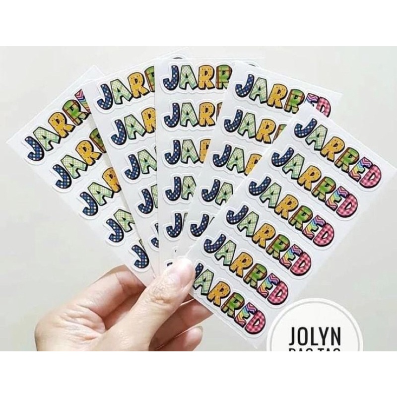 

RAINBOW MOTIF without Fullname (Nickname) Sticker Nama / Stiker Nama / Label Nama Anak - WATERPROOF