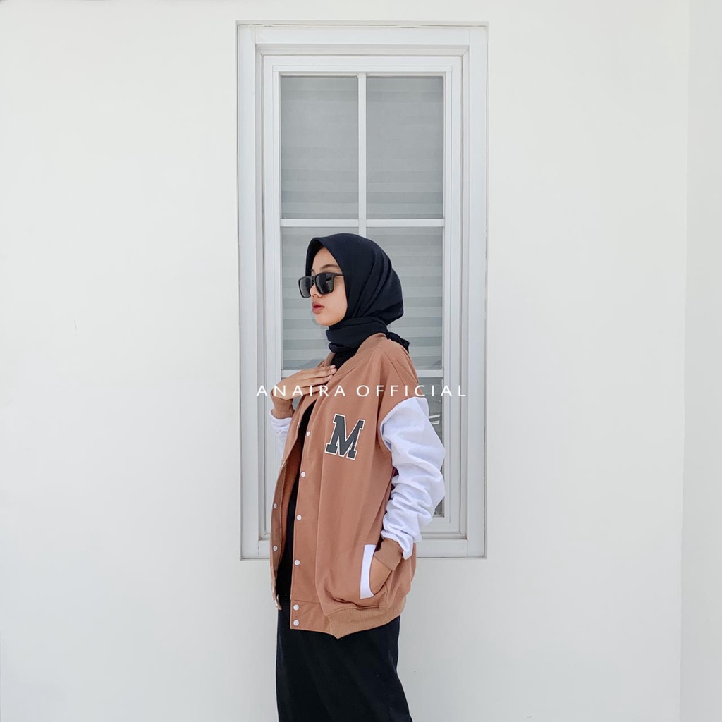 JAKET BASEBALL WANITA &quot;M&quot; SWEATER BASEBALL WANITA BASEBALL CEWEK