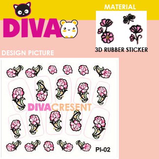 ISI 2 PACK NAIL ART STICKER PIB02-13