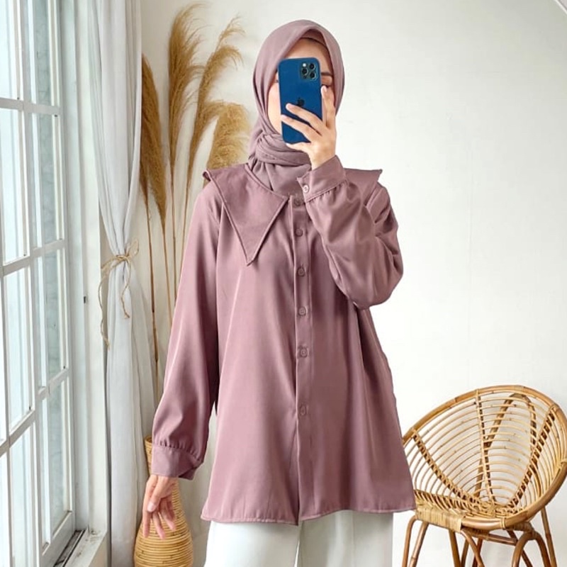 ATASAN SHAKILA 371 JUMBO BIGSIZE ATASAN KERJA NGANTOR POLOS MURAH OOTD MUSLIM STYLISH CASUAL