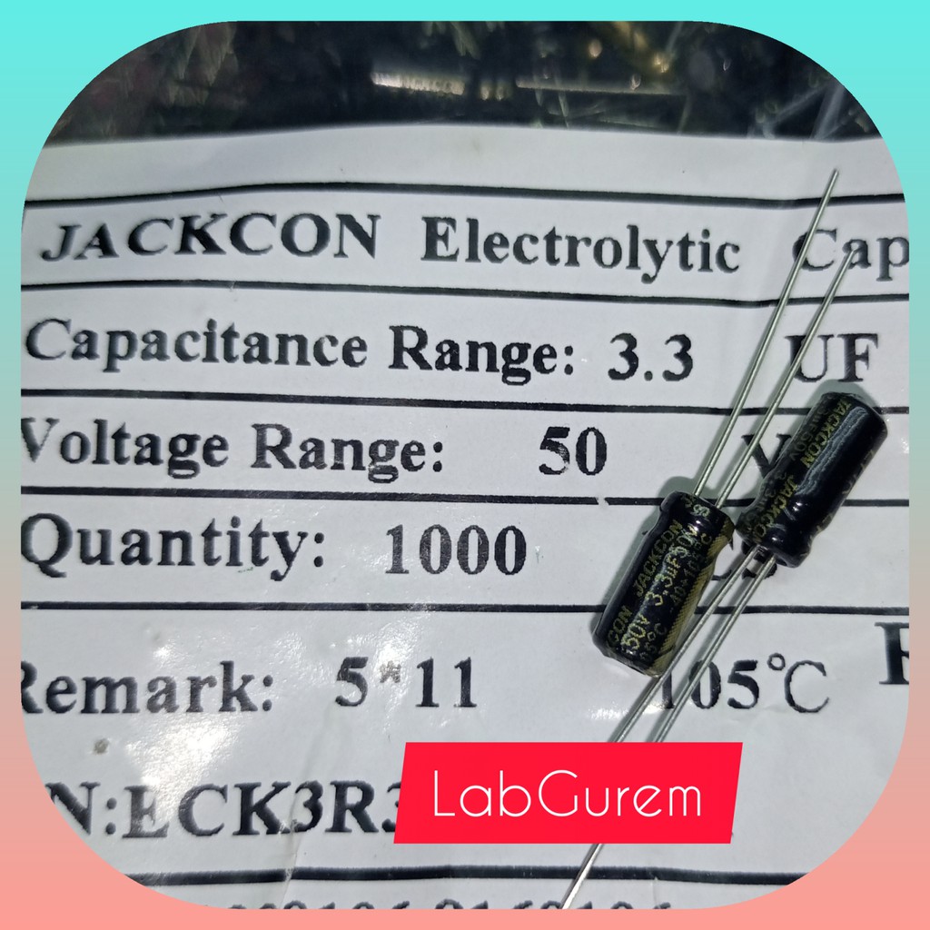 ELCO 3.3 UF 50V JACKON TAIWAN KAKI TEBAL