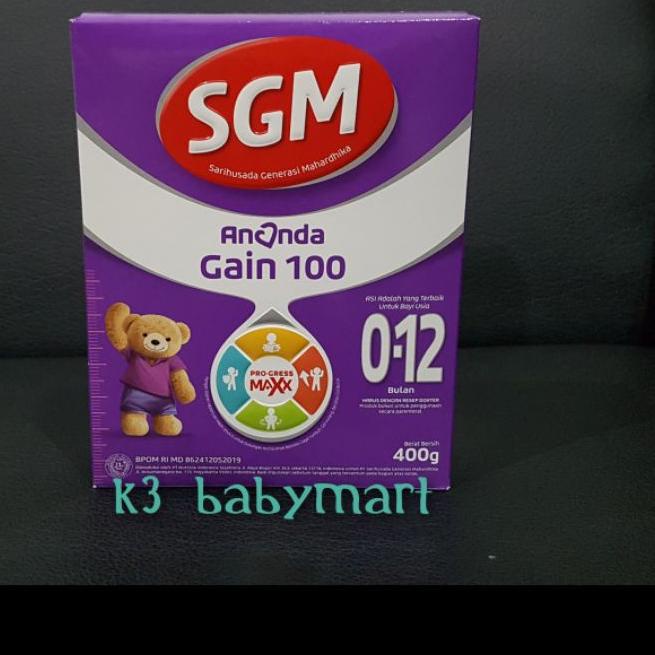 ♗ SGM Ananda Gain 100 box 400 gram 400gr susu penambah berat badan bayi susu weight gain 0 - 12 bln
