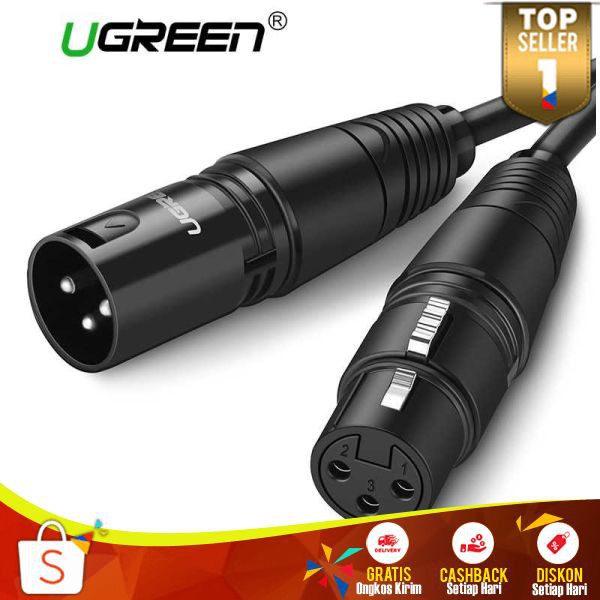 UGREEN Kabel XLR Karaoke Microphone Alat Penghubung Microphone ke Media Player Cable Berkualitas