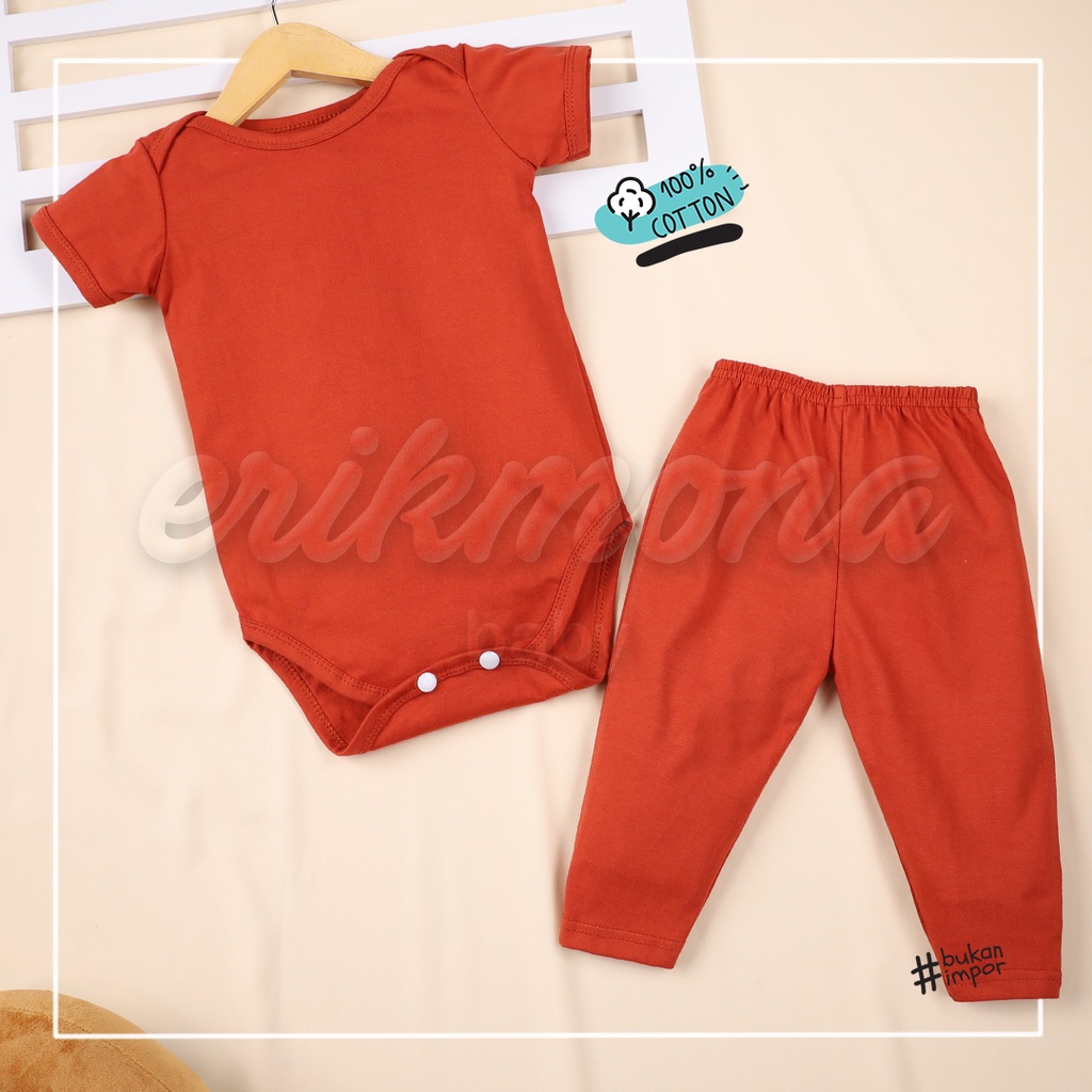 baju bayi jumper bayi polos autumn series warna earth tone comfy set murah