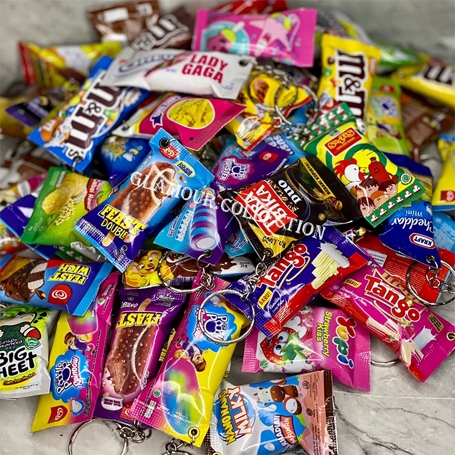 [COD] Gantungan Kunci Lucu Unik Miniatur Replika Snack Untuk Souvenir atau Hadiah
