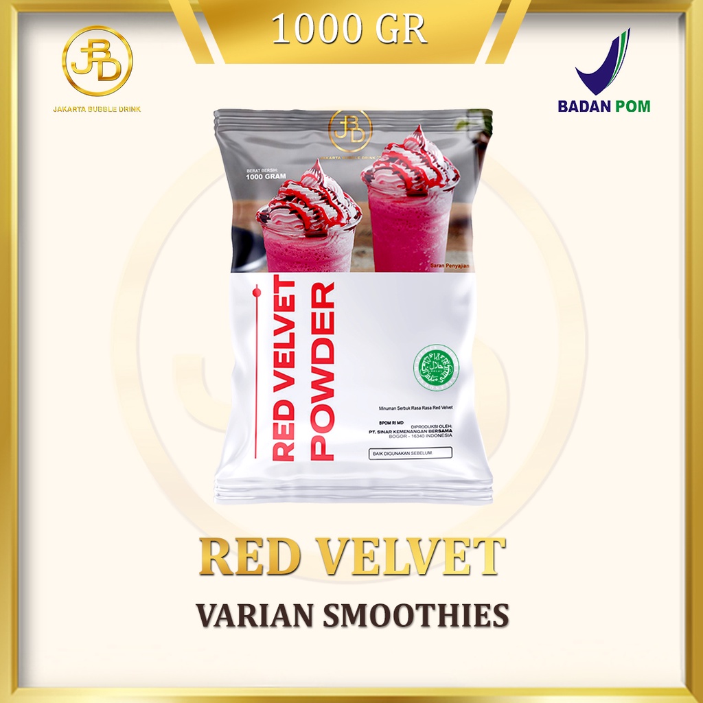 Bubuk Minuman Premium RED VELVET -Jakarta Bubble Drink | BPOM&amp;HALAL