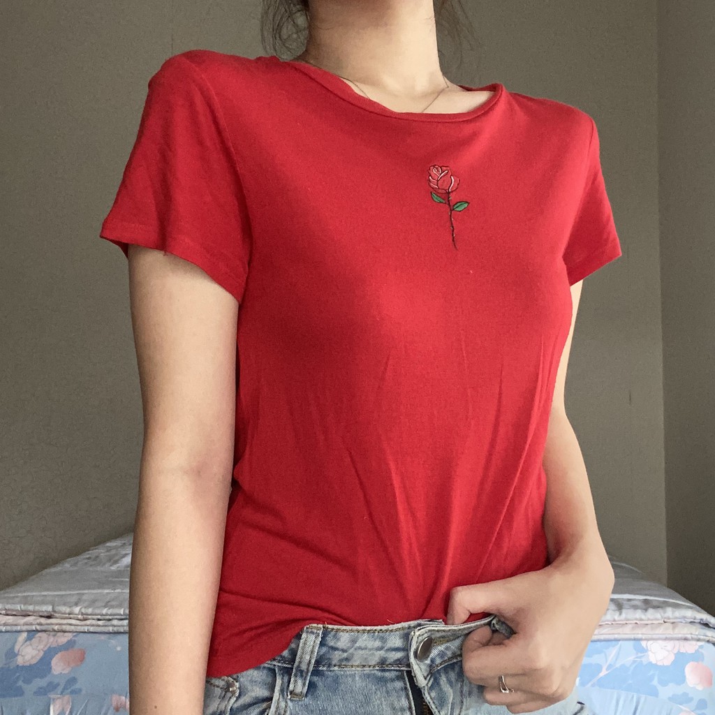 H&M Red Rose Tshirt
