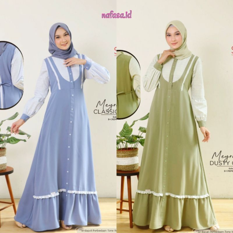 GAMIS TERBARU SEPLY MEYRA 07 DUSTY GREEN & CLASSIC BLUE