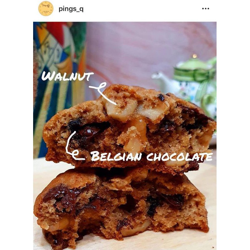 

Original Chocolate Walnut Cookies / Kukis Coklat Kacang Walnut Montok