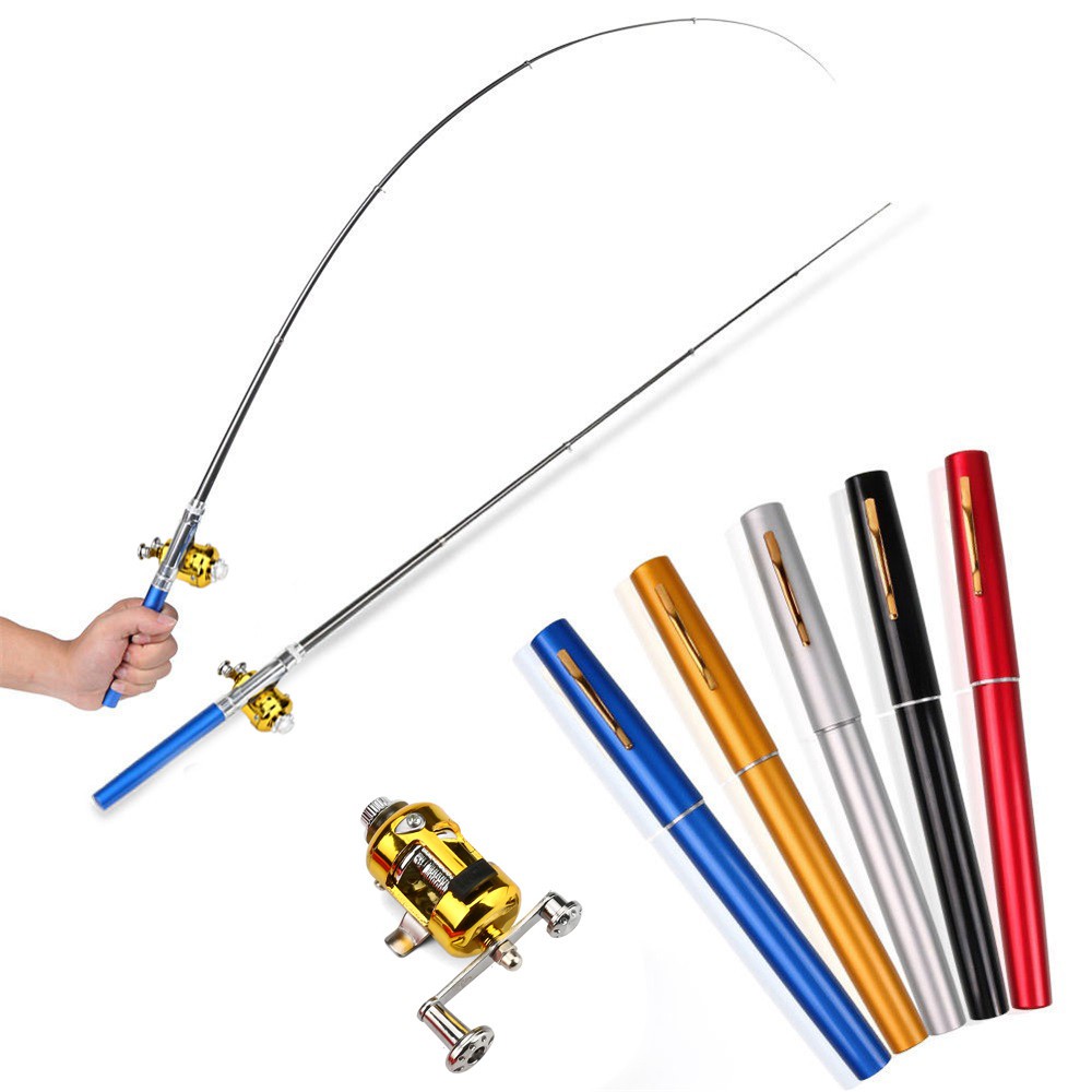 Pancingan Pulpen Mini Fishing Rod Pen Joran Pancing Pulpen Pancingan Portable Alat Pancing Paket-0