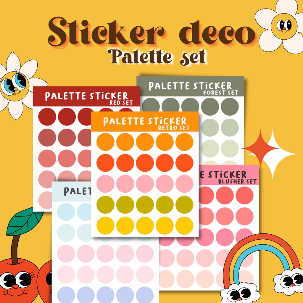 

Sticker deco bulat pallete warna