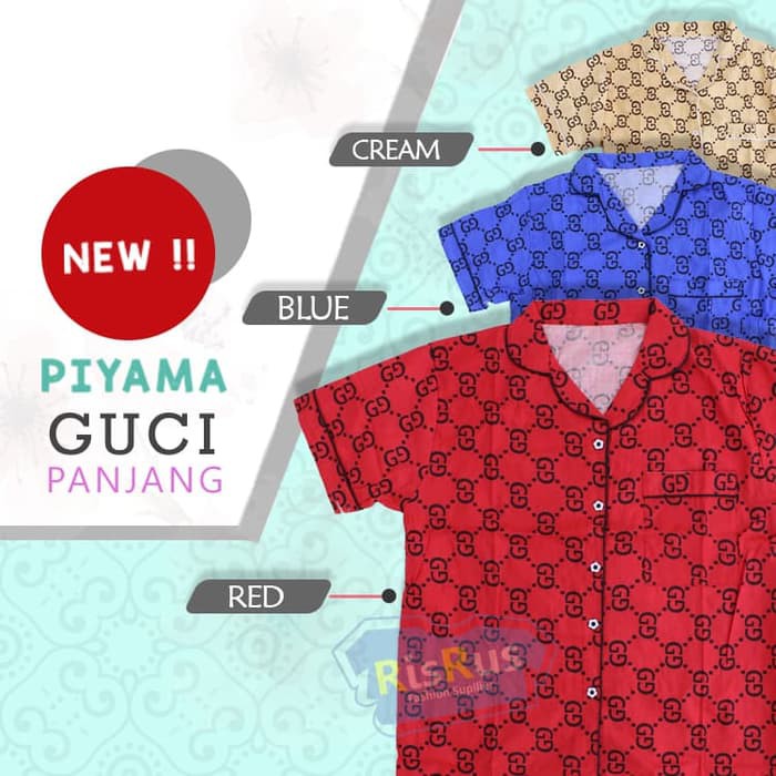 AENUNCOLECTION - CP GUCCI MIX PIYAMA CELANA PANJANG BAJU TIDUR  - Merah