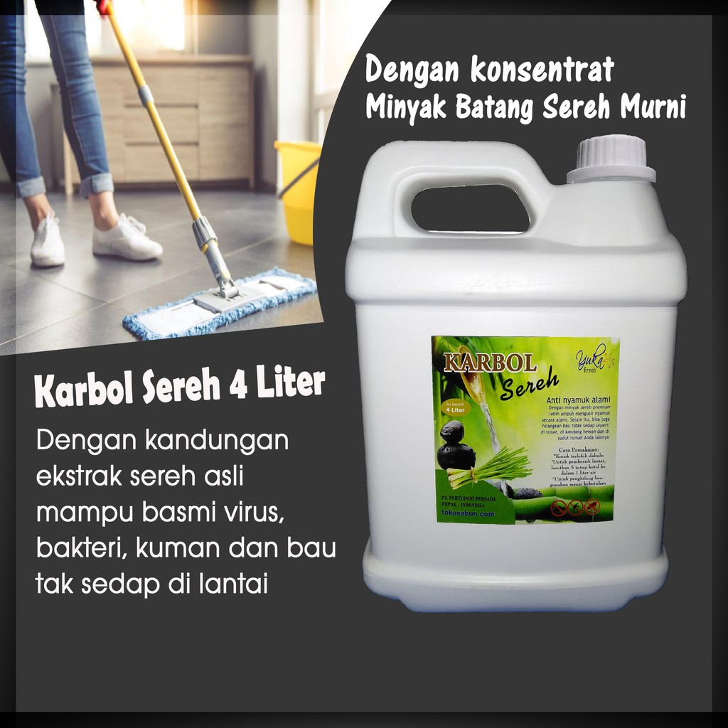 YUKA Karbol Sereh 4 Liter  Dengan Sereh Asli