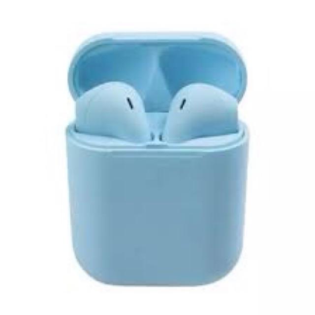 Inpods 12 Headset Bluetooth 5.0 Wireless Earphones Inpods12 Macaron Can Rename-Biru muda
