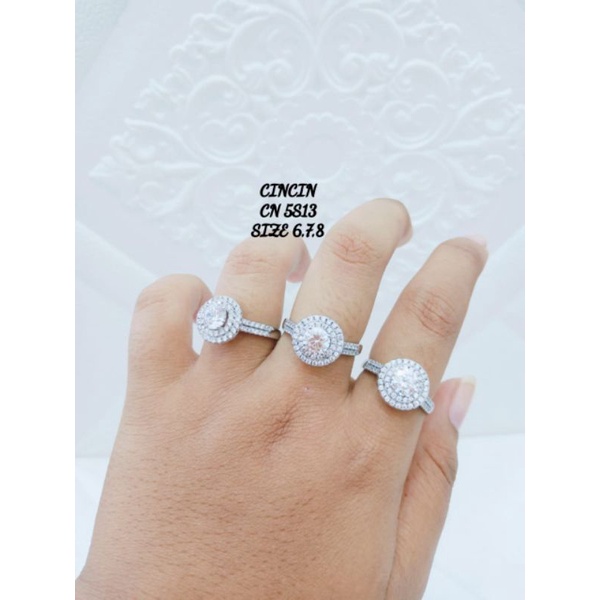 Cincin Titanium Wanita Model Berlian Super Mewah