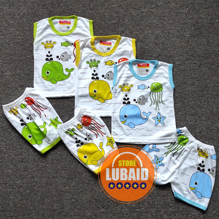 [SPY-DN05] LUBAID STORE, [TERMURAH, ORI] Setelan Baju Bayi 3-18 Bulan D’NOORFA, DNOORFA Kaos Kutung-2