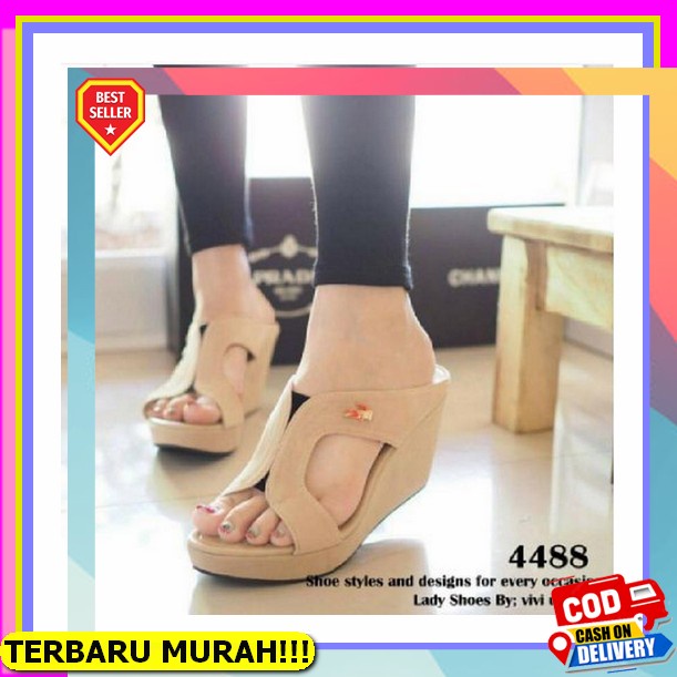 Dyan Sepatu Sandal Casual Wanita 2022 Sandal Sepatu Wedges 3Cm Cewek Double Strap Sendal Tali Kekini