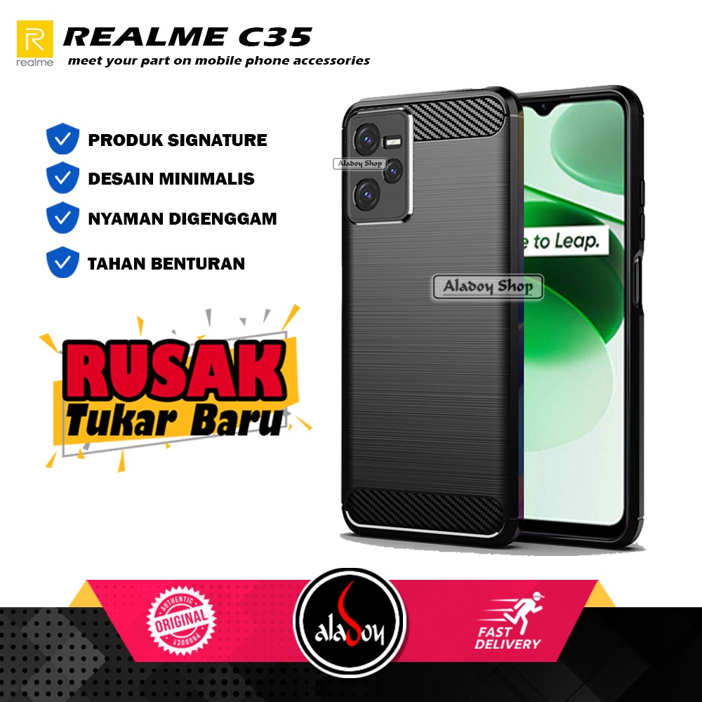 Case Ipaky Carbon Realme C35 Ultra Slim Ipaky Carbon Premium Softcase