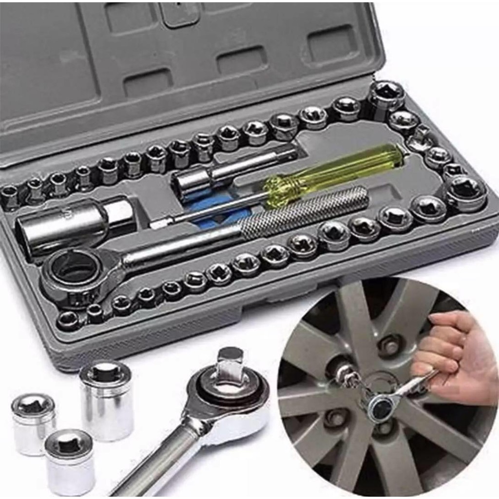 Kunci Pas 40 Pcs Multipurpose Combination Socket Wrench