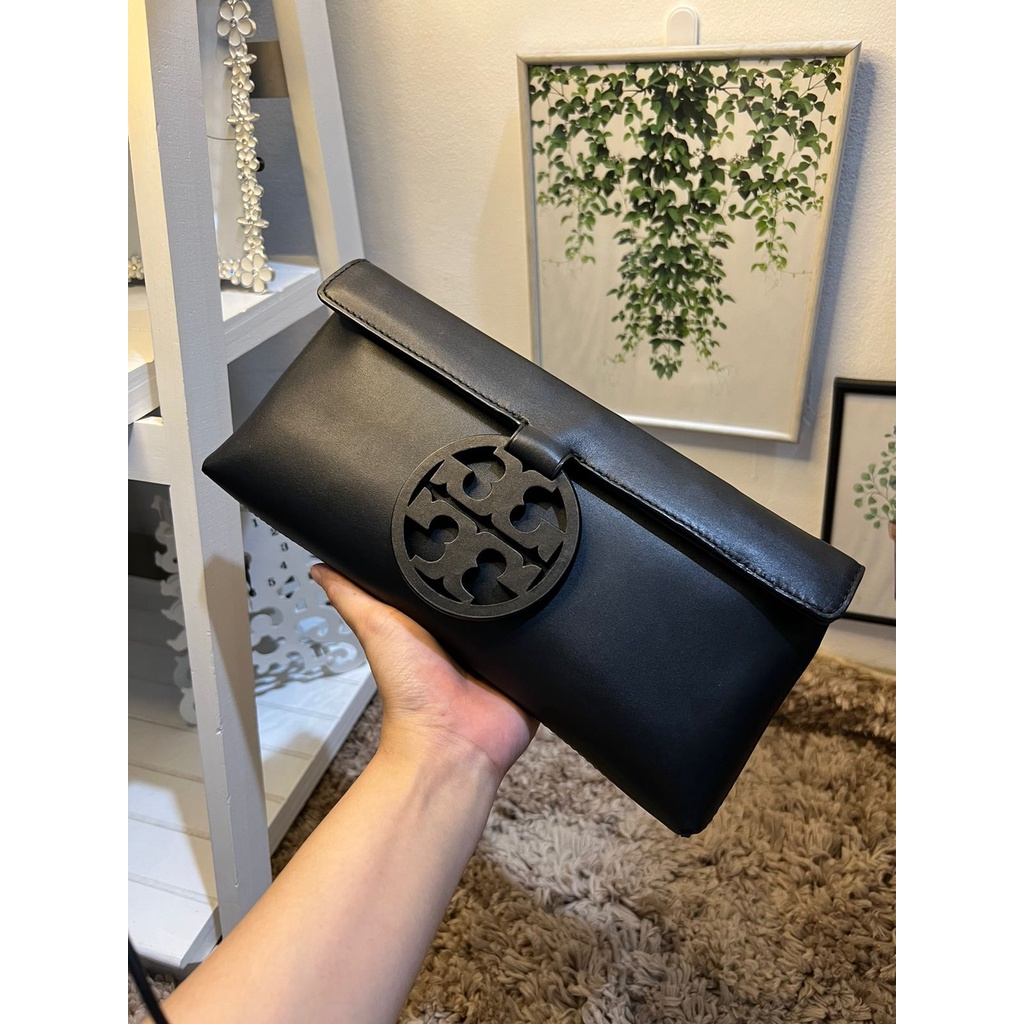 Tas Tory Burch Miller Clutch Black New Original