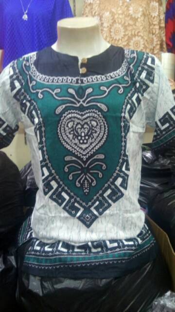 TERMURAH Baju Bali Unisex Corak Bangkok Dasar Putih