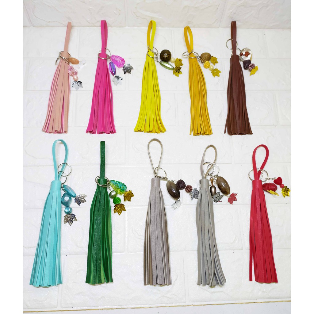 Tassel Kulit Besar - Tassel Gantungan Kunci Aksesoris Elegent