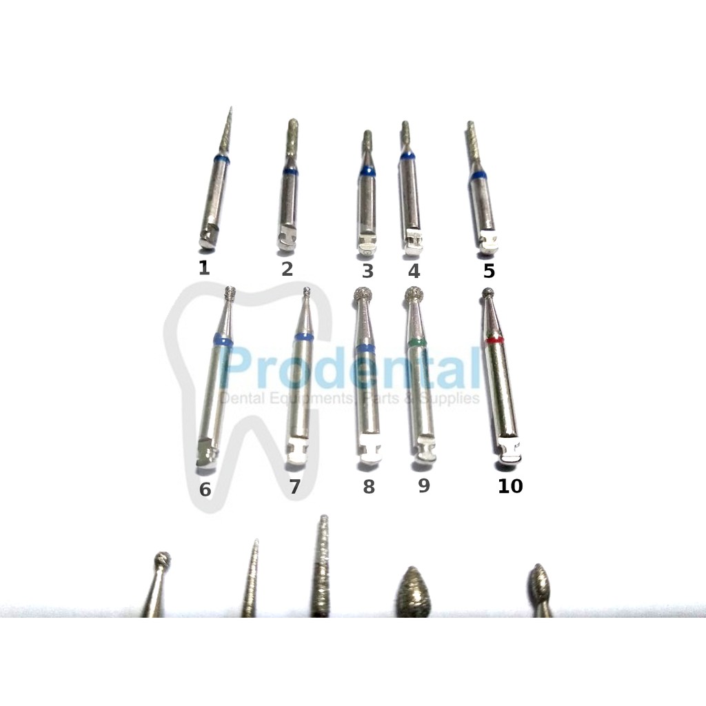 Dental bur gigi mata bur lowspeed micromotor bur preparasi konservasi gigi low speed contra angle bur round bulat fisur fissure flame inverted silindris