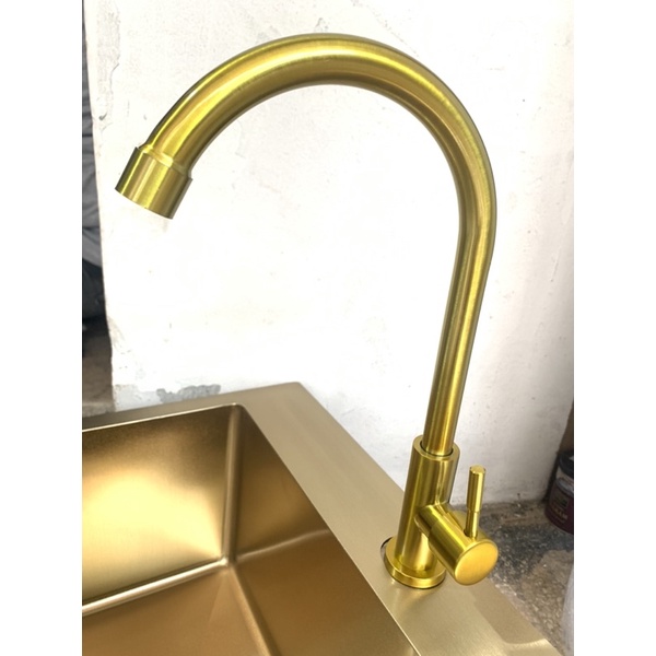 Kran kitchen sink Gold Stainless Black keran Cuci piring Emas meja