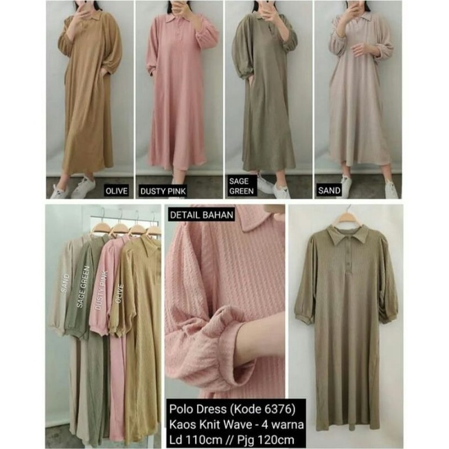 midi dress Polo kaos knit wave PREMIUM import