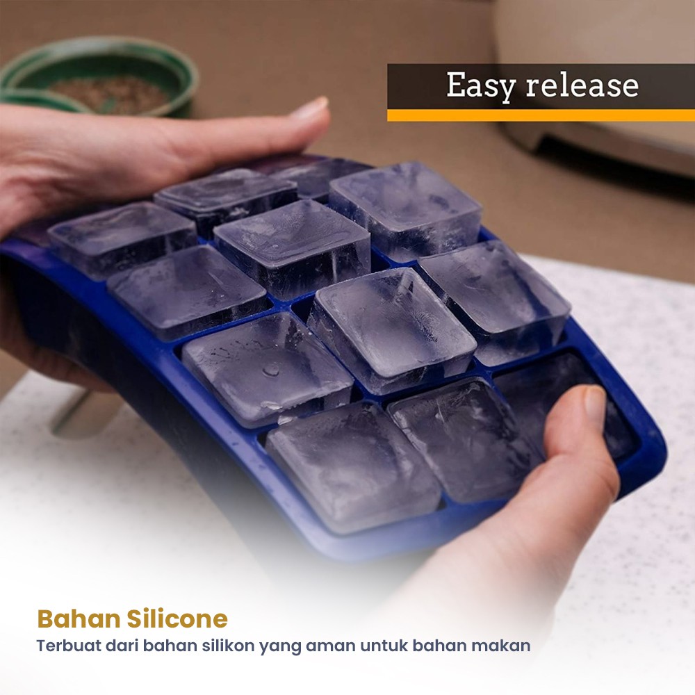Cetakan Es Batu Silikon Model Cube 15 Hole Aman Digunakan