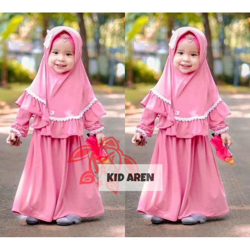 Setelan Baju Gamis Anak Perempuan Umur 2 3 4  Tahun Pakain Gamis Syari Anak Perempuan Terbaru ar