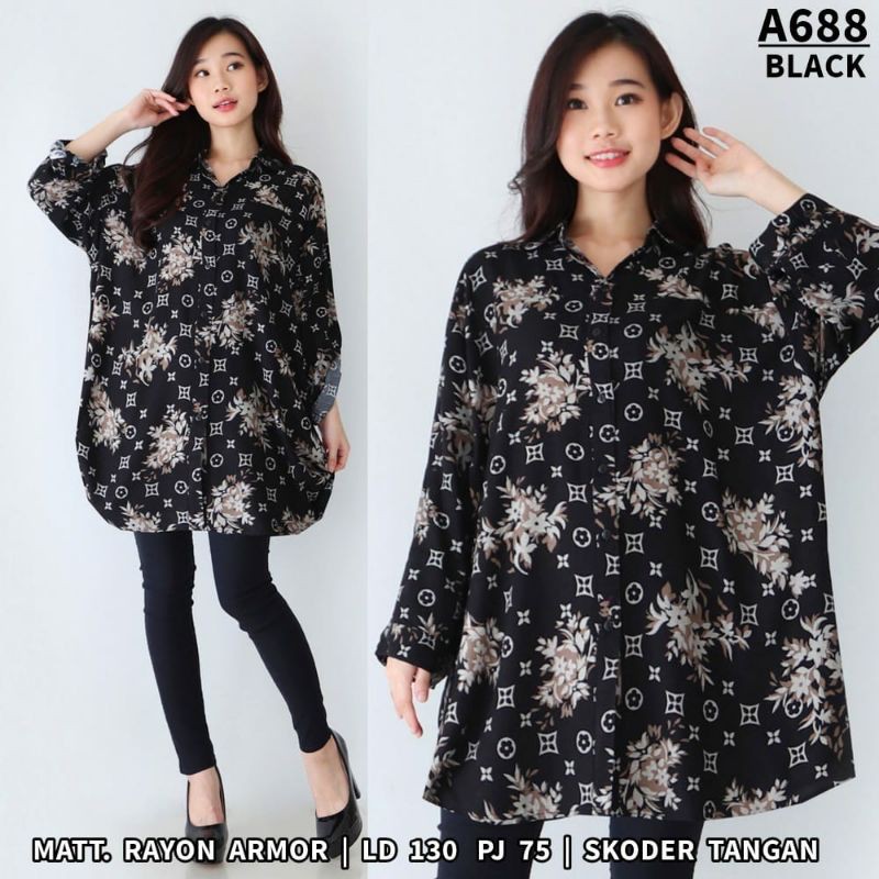 Kemeja Wanita Jumbo XXXL LD 130 / Hem Kareen-7