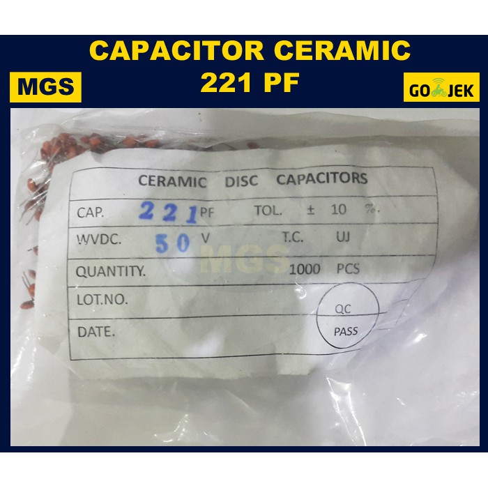 1000Pcs Kapasitor Ceramic 221 220PF