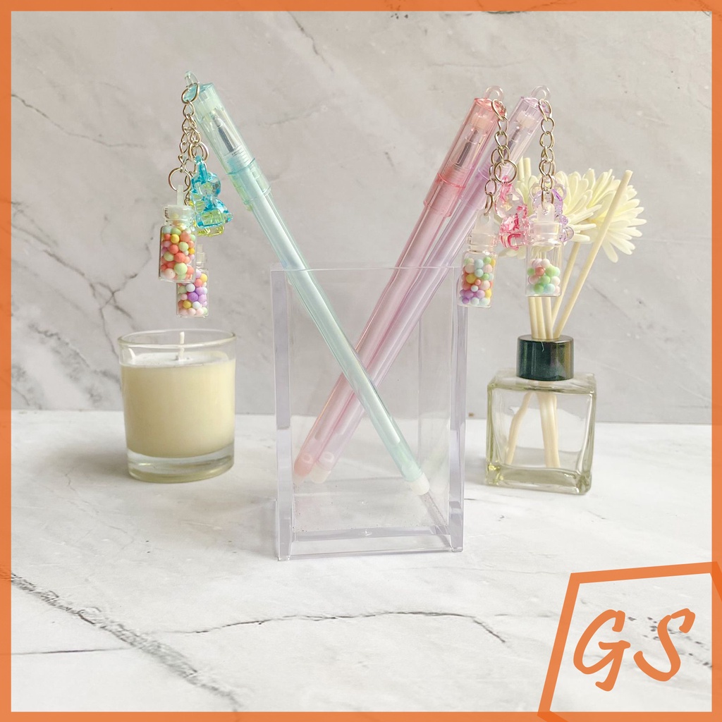 

Pen Gantungan Botol Manik Teddy Bear / Pulpen Lucu Unik / Balpoin Gantungan Boba Boneka Terbaik Murah Ready