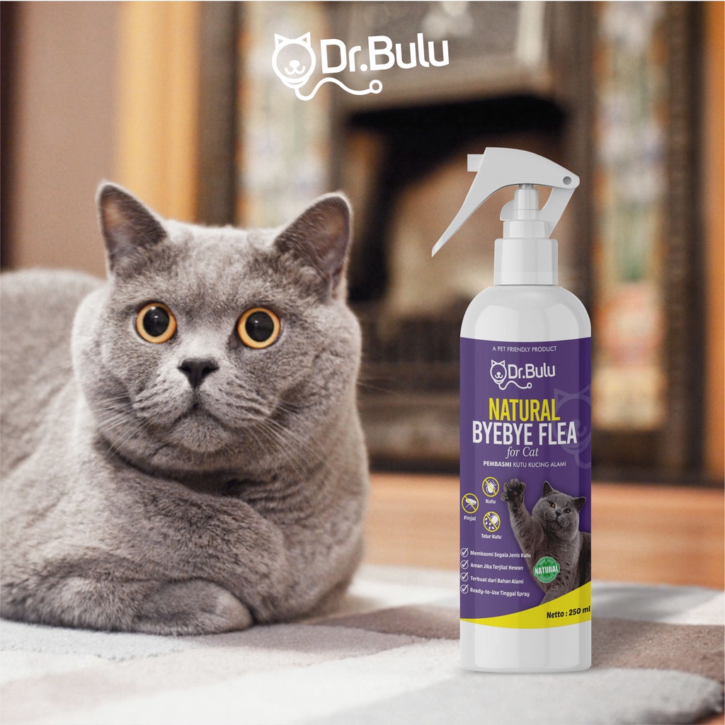 Pembasmi Kutu Kucing Alami - Natural Bye Bye Fleas For Cat - Dr.Bulu