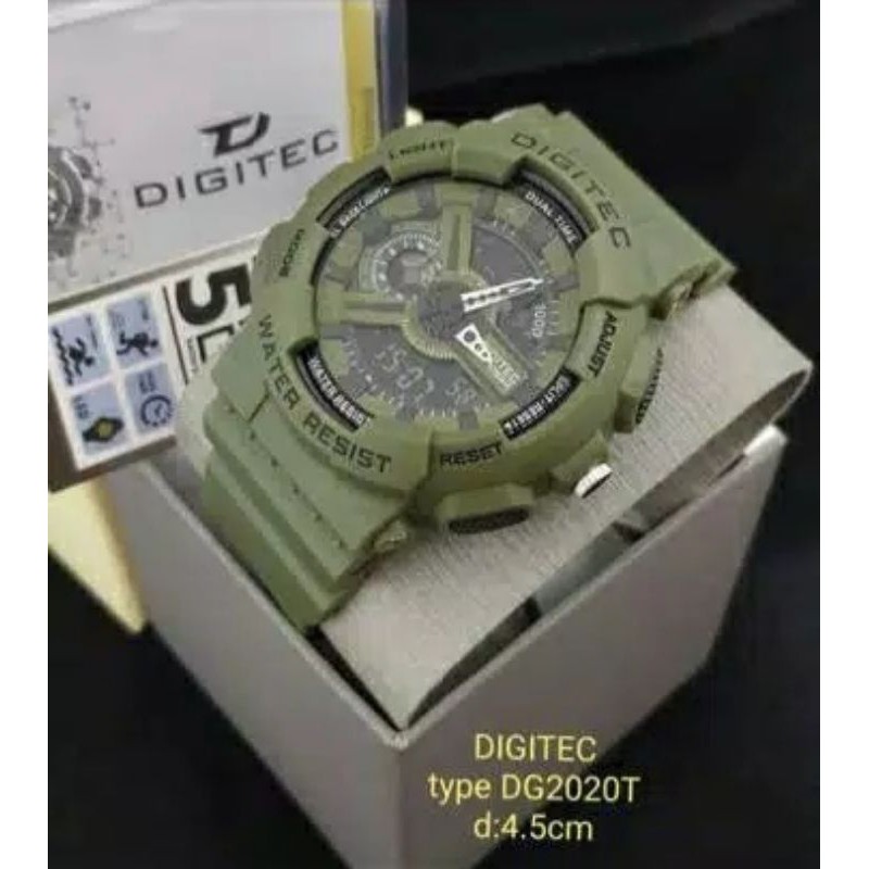 JAM TANGAN PRIA SPORTY ORIGINAL DIGITEC 2020T DOUBLE TIME WATER RESIST BEST SELLER