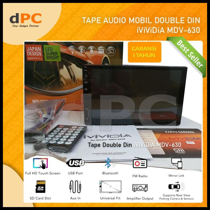 Double Din 7 Inch Ivividia Mdv-6630 Mirrorlink Mp5 Tape Mobil Sni