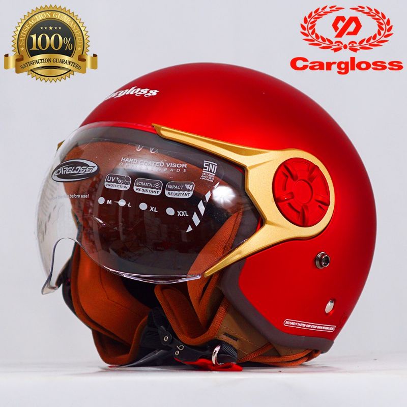 HELM CARGLOSS YRH HIJAB RED MAJESTIC ORIGINAL HELM CARGLOSS HIJAB MERAH DOFF HELM CEWE HIJABER MURAH