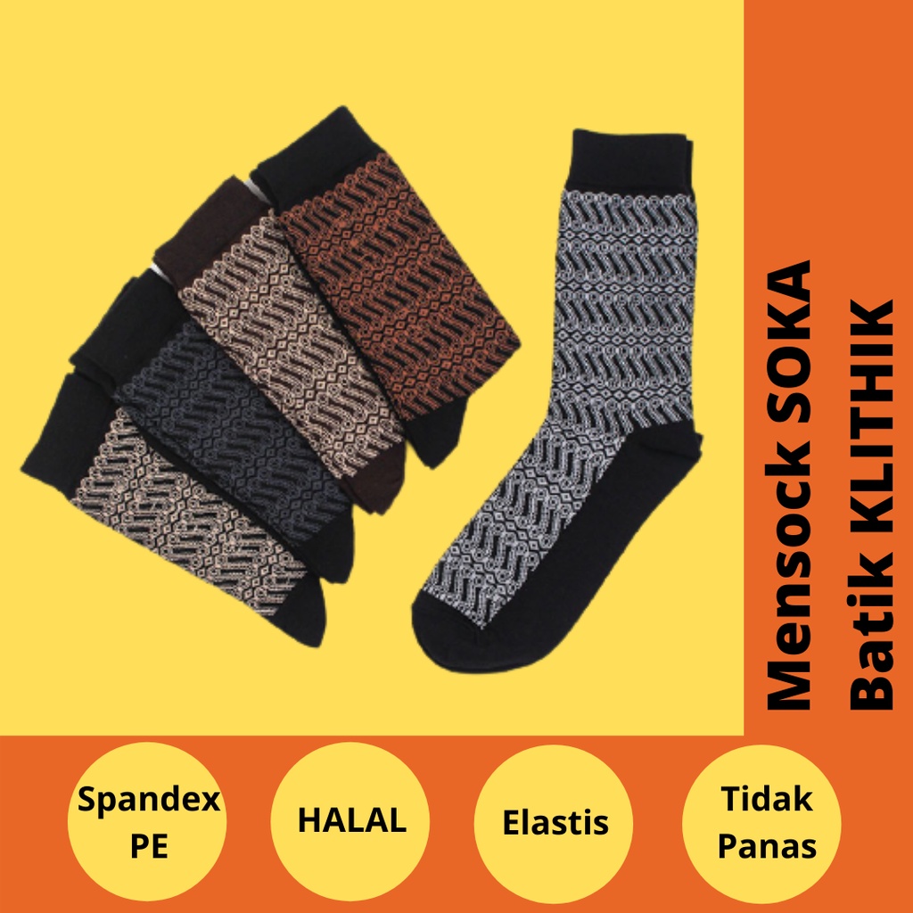 Kaos Kaki Pria Soka Mensock Batik Klithik