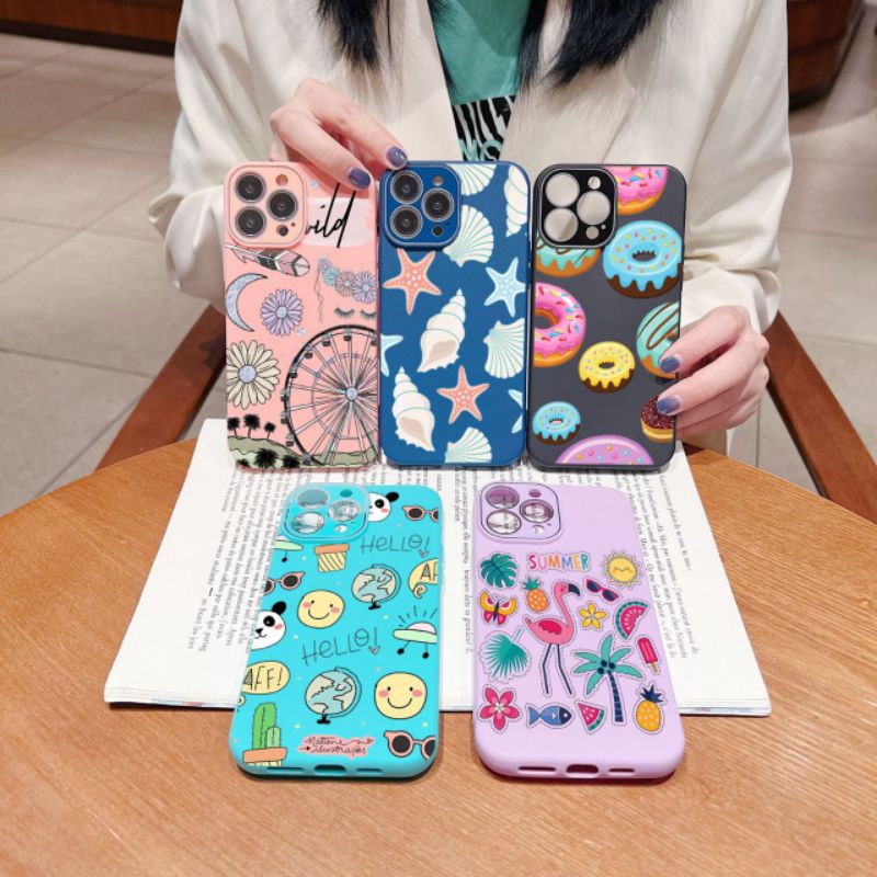 CASE MOTIF PLUS PELINDUNG KAMERA LENSA VIVO Y20 Y12S Y15S Y21 Y17 Y71 Y91C Y30 INFINIX SMART 5