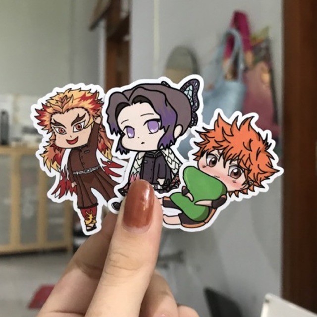 

Chibi Anime Sticker Pack — die cut hinata shoyo shinobu kochou kyojuro rengoku chibi stickaboo